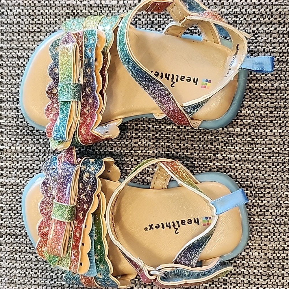 Rainbow colored sandals. Toddler size 2.